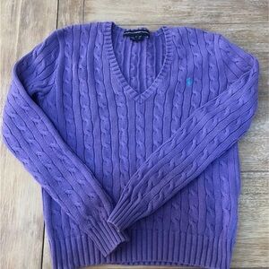 Polo by Ralph Lauren Purple V-Neck Sweater